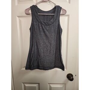 Lululemon Tank Top Size 8 Gray Ruffle Yoga Gym Activewear